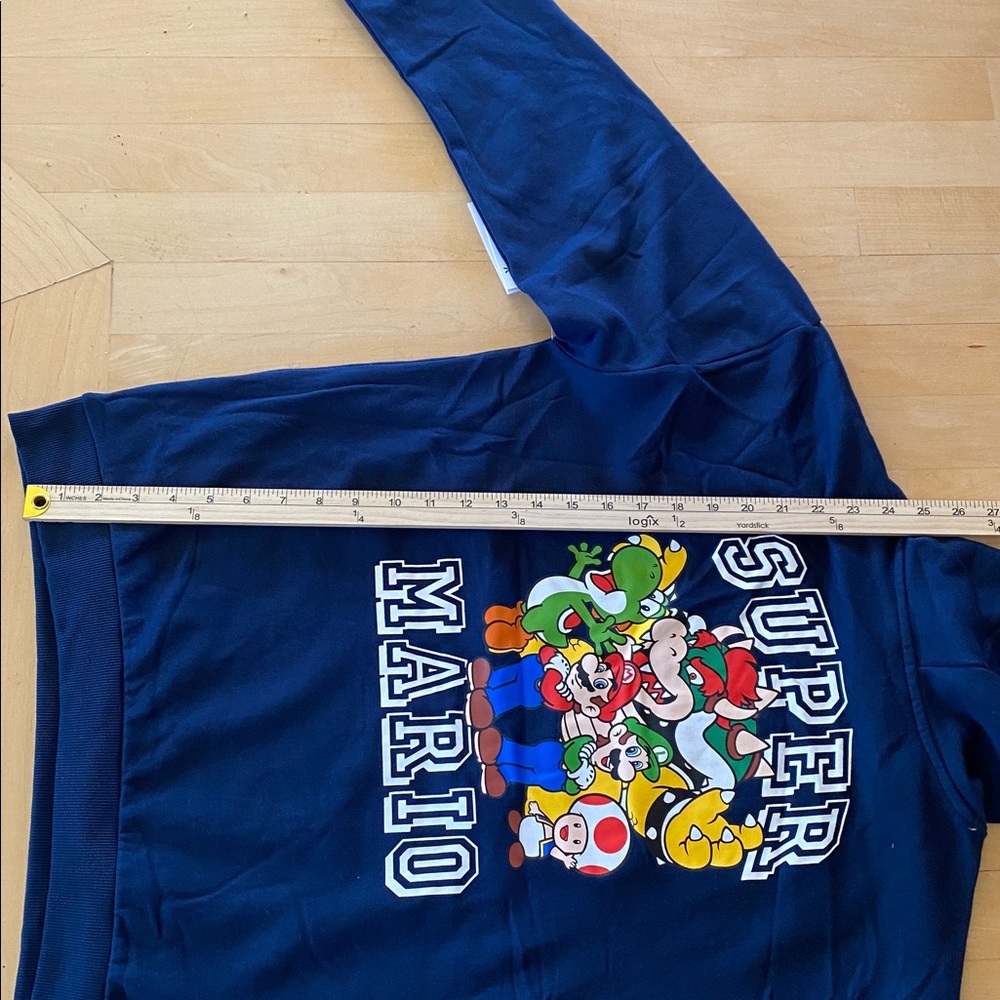 Nintendo Super Mario Navy Blue Hoodie NWT - Picture 7 of 9